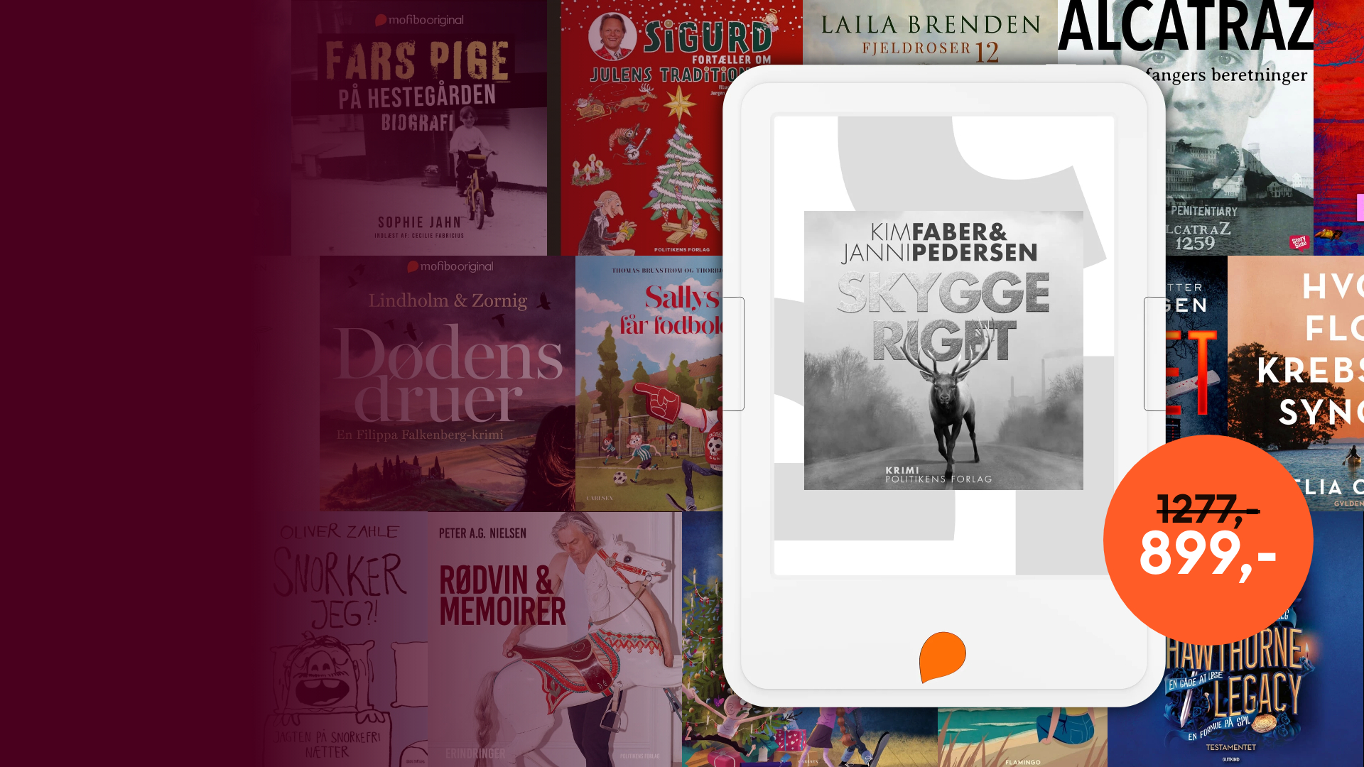 En e-bogslæser fra Mofibo, der gør det behageligt at nyde en god e-bog