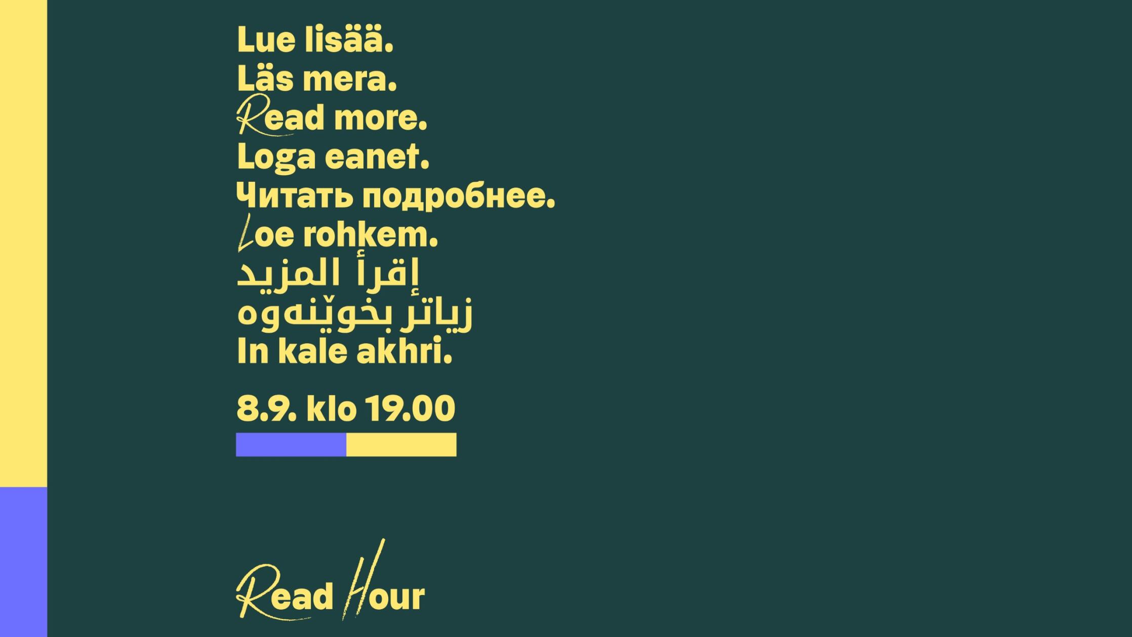 Read Hour 8.9. klo 19.00